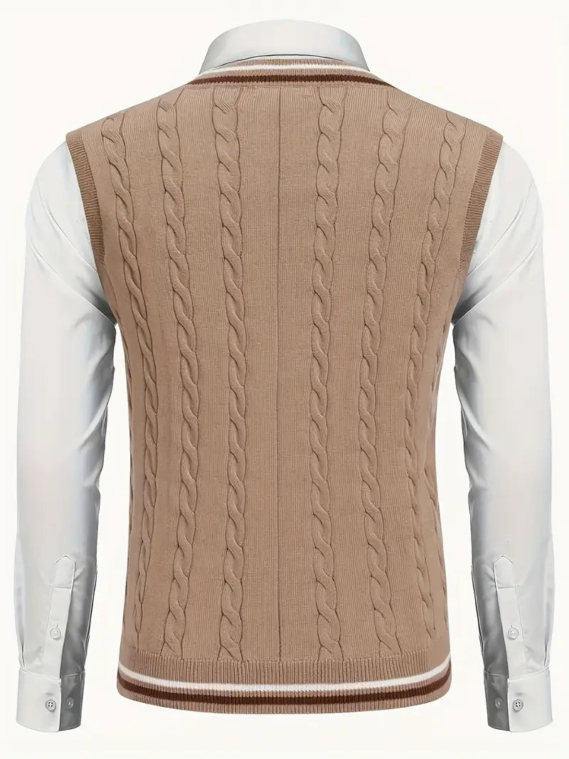 Duane - Sleeveless V Neck Knitted Sweater