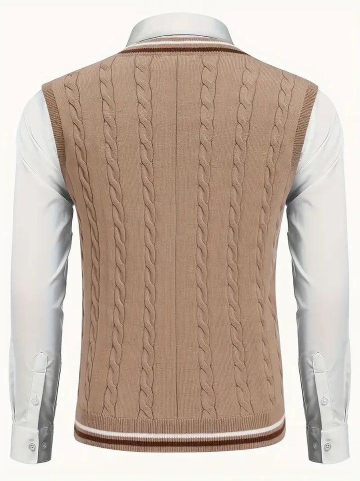 Duane - Sleeveless V Neck Knitted Sweater