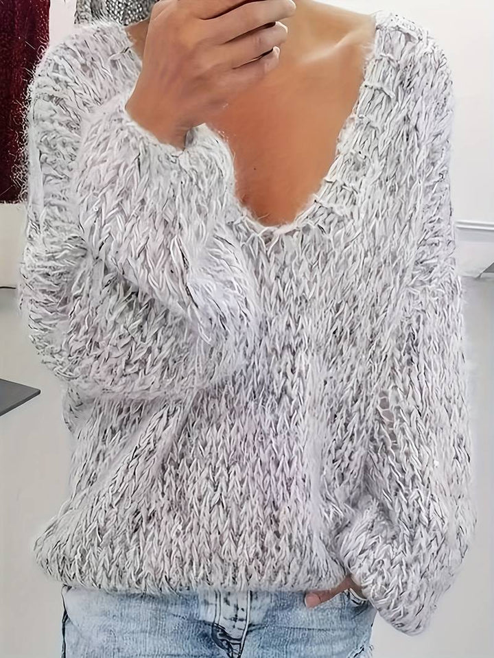 Lital - Elegant Soft Sweater With V-neck