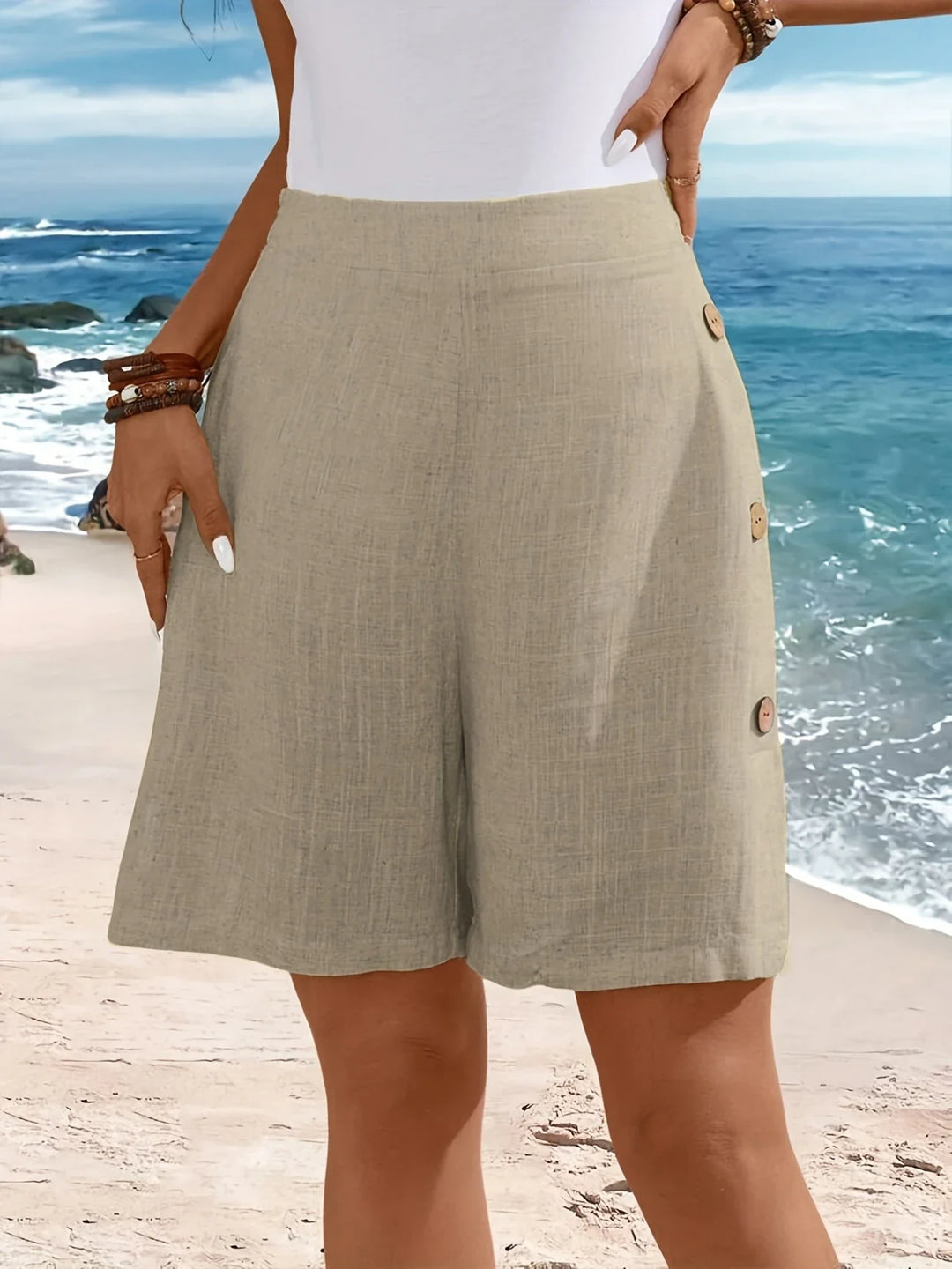 Fenella - Comfortable Shorts With Buttons