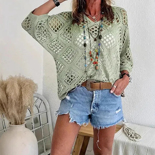 Raissa - Knitted V‐Neck Top