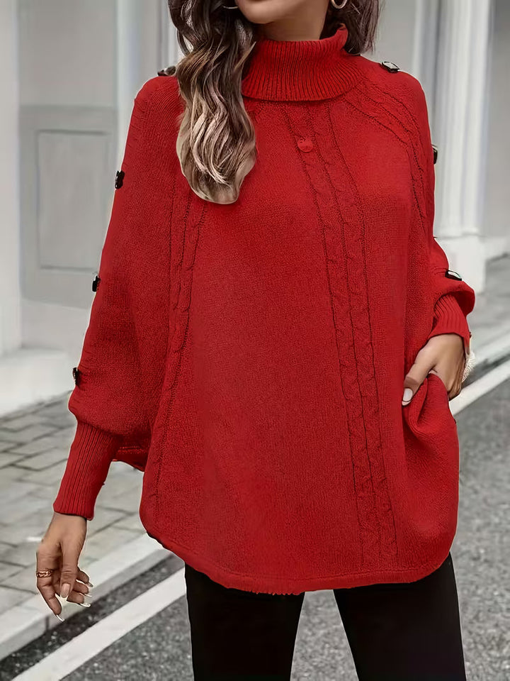 Lolana - High-Neck Sweater With Twisted Style