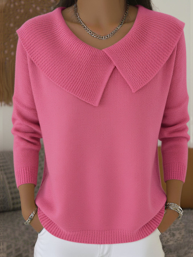 Jitka - Knitted Sweater with Sailor Style Collar