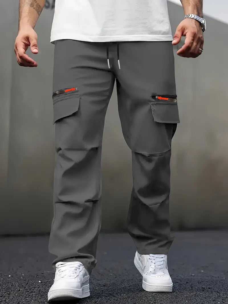 Thaddeus - Casual Cargo Pants With Drawstring Waist