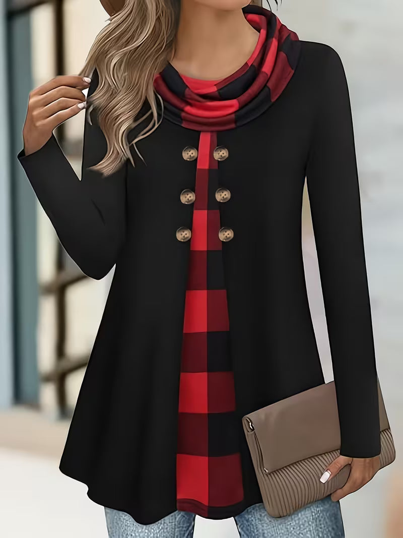 Sahar - Ruffled Neck Collar T-Shirt