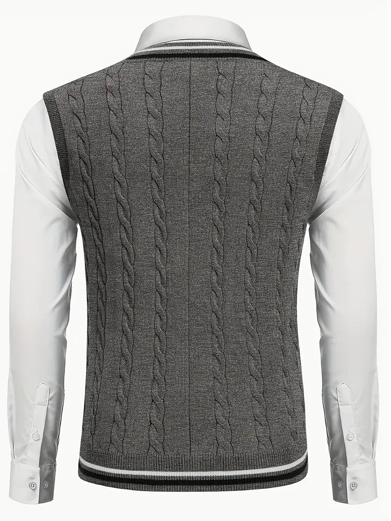 Duane - Sleeveless V Neck Knitted Sweater