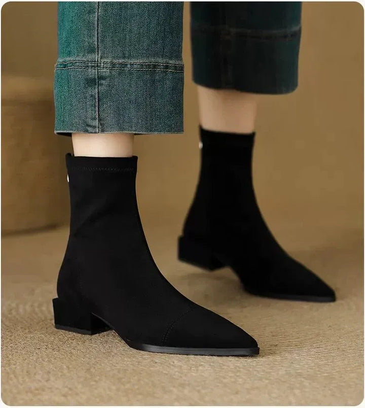 Palelle - Suede Ankle Boots With Pointed Toe
