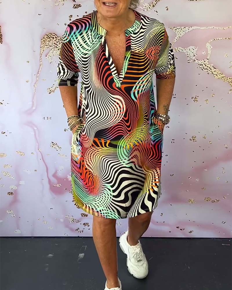 Diane - Colorful V-Neck Dress