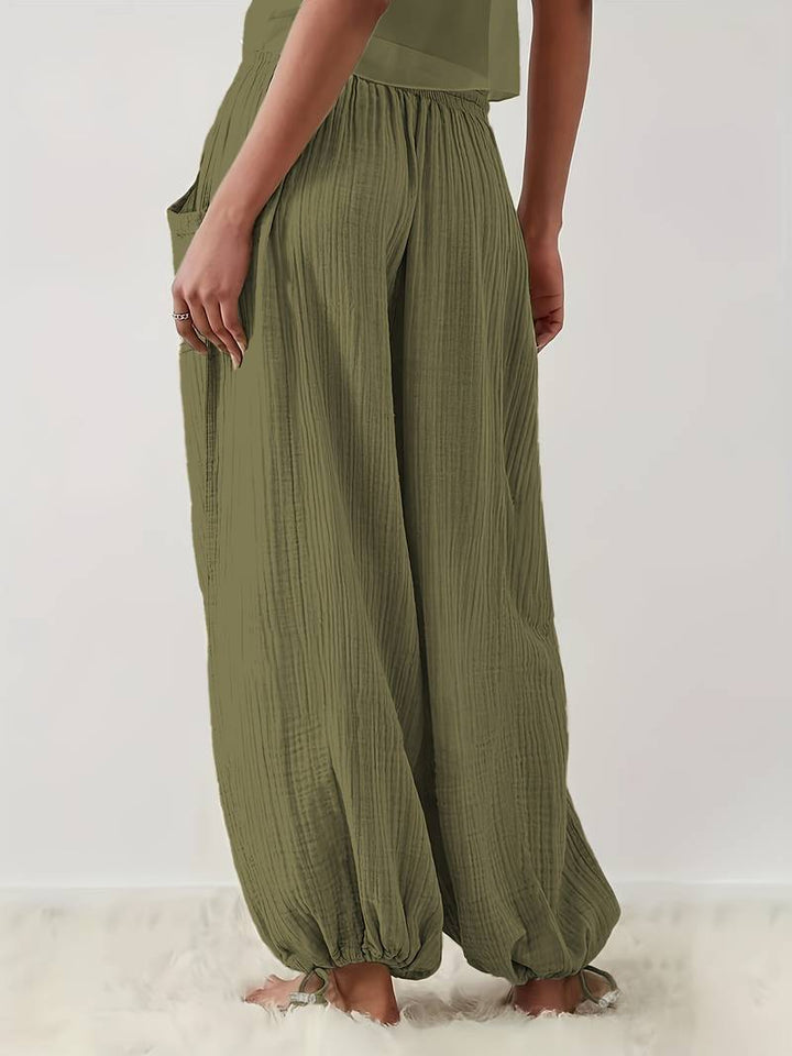 Marielle - Casual Wide Leg Ankle Length Trouser