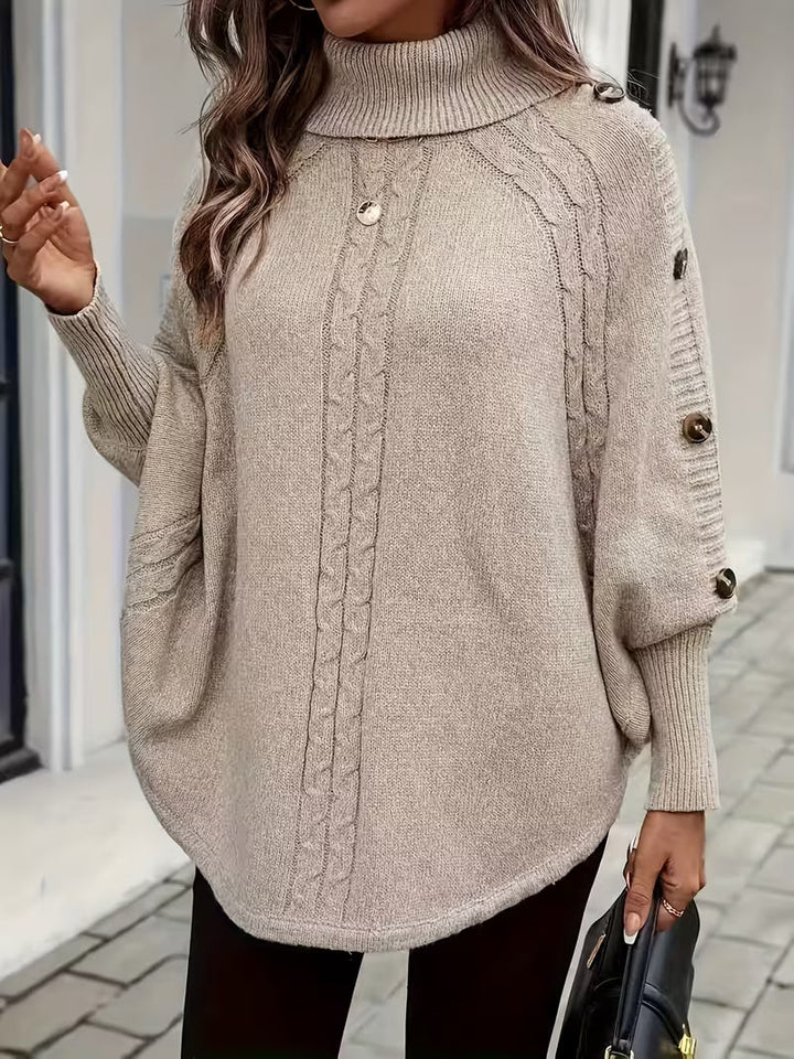 Lolana - High-Neck Sweater With Twisted Style