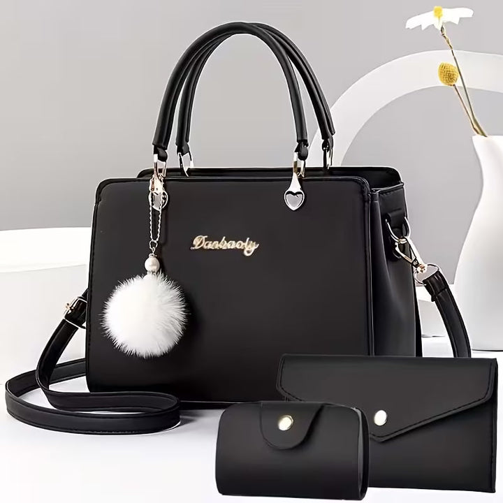 Samietta - Handbag With Pom-Pom Charm and Shoulder Strap