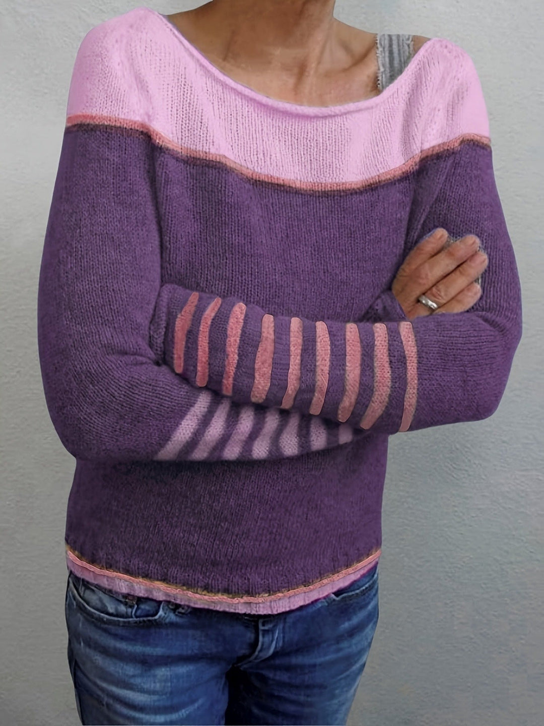 Katharina - Long Sleeve Striped Sweater