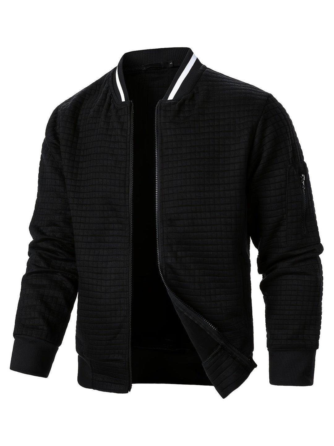 Sevemir - Zipper Stand-Up Collar Cardigan Jacket
