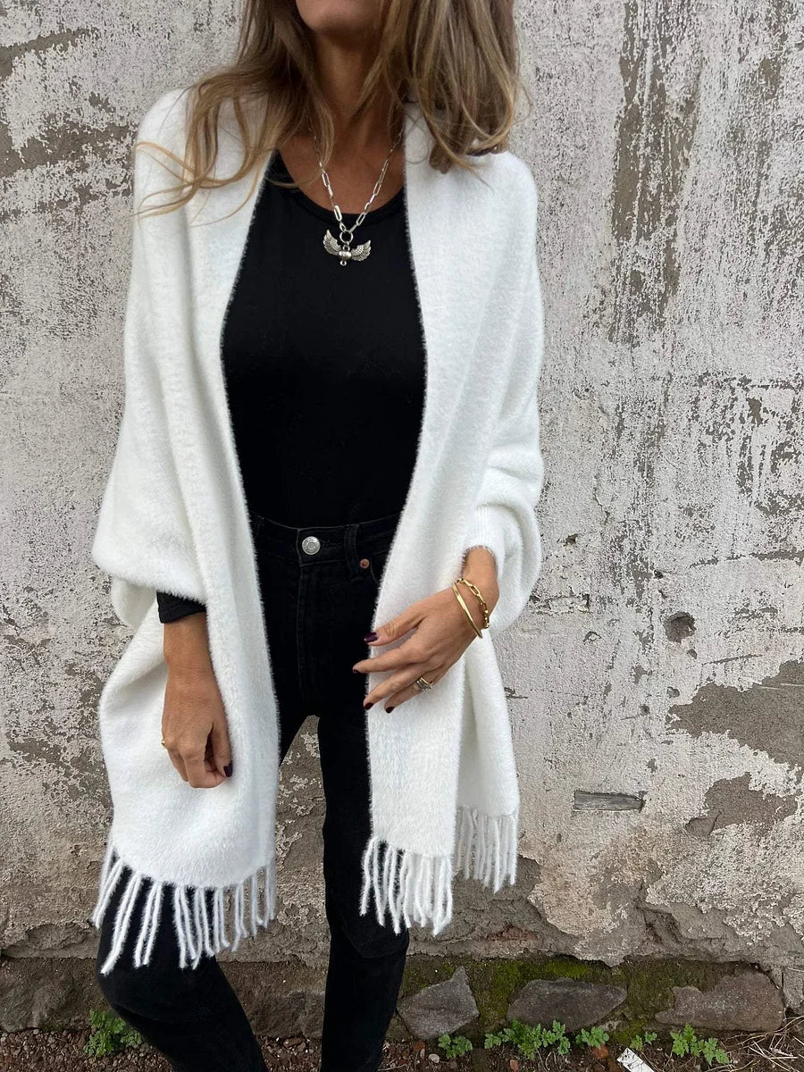 Ellyse - Long Sleeve Fringe Coat