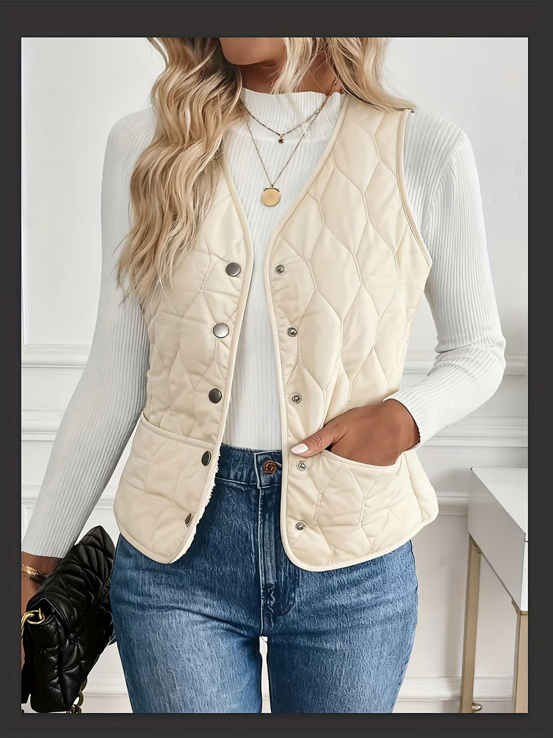 Seraora - Sleeveless Vest With Pockets