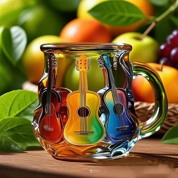 MelodyMug - Rainbow Stained Glass Guitar Mug
