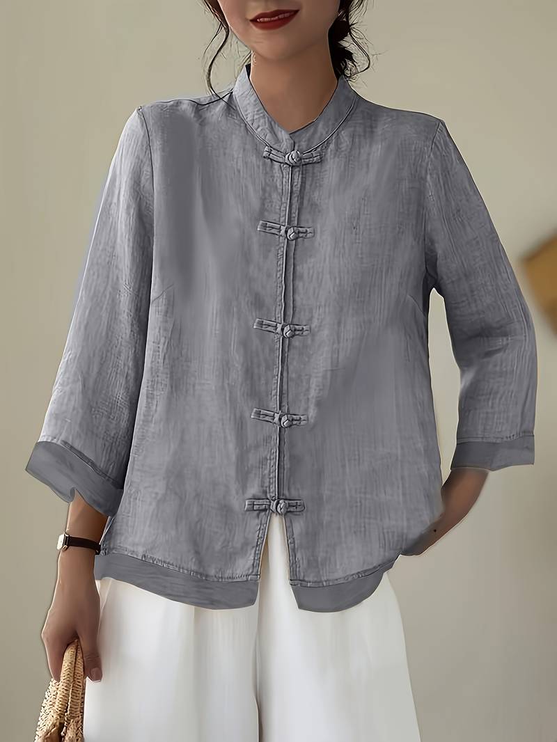 Sigal - Vintage Loose Fitting Shirt With Patchwork Design