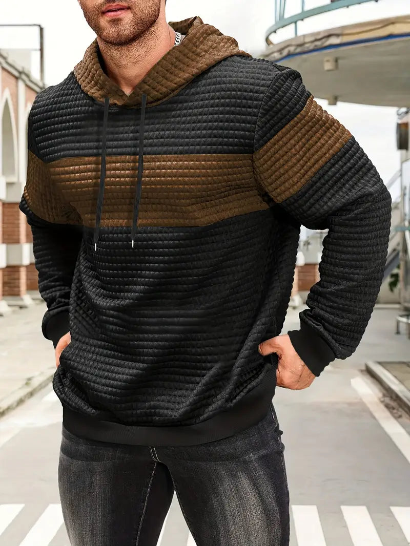 Arvid - Color Block Textured Hoodie