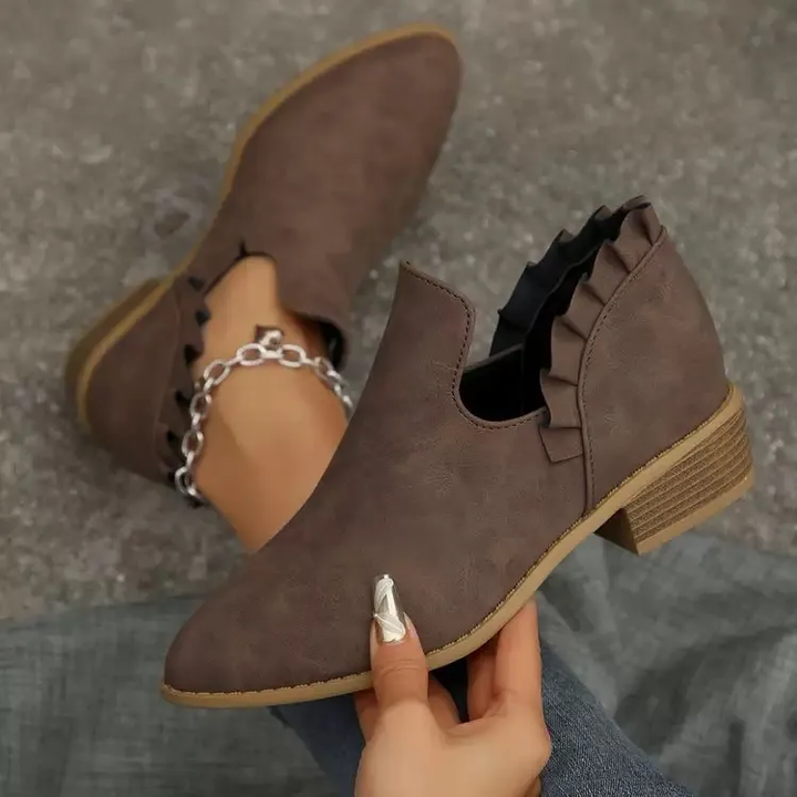 Veredah - Trendy Ankle Boot With Ruffle