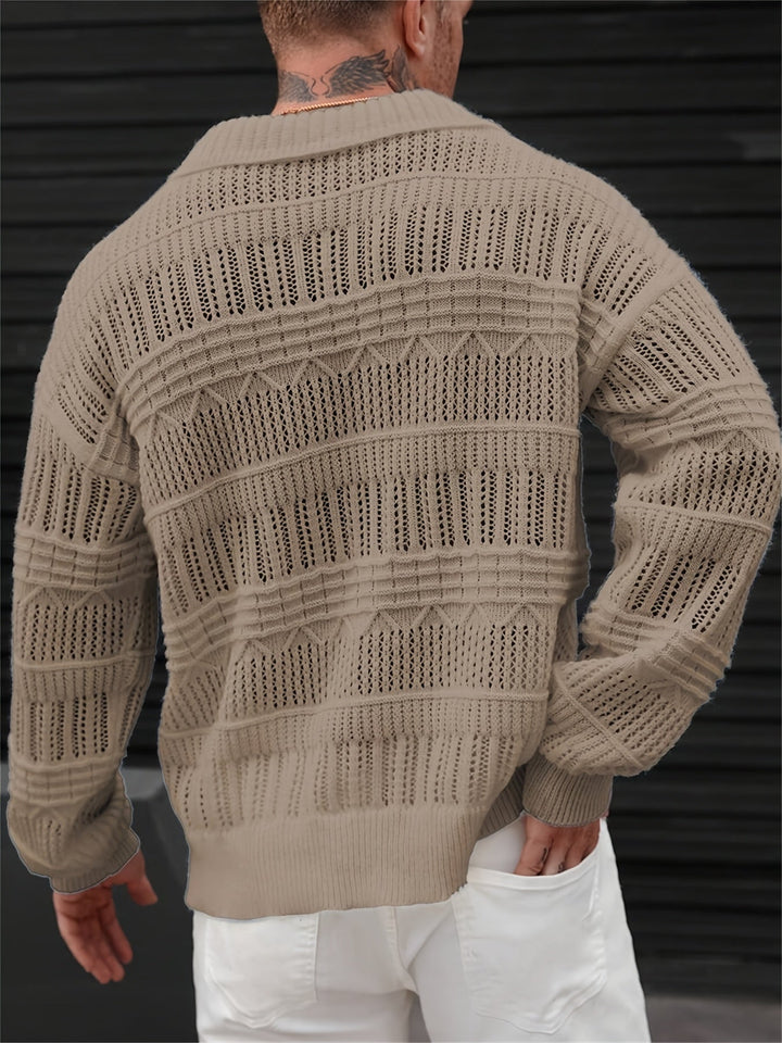 Wesley - Long Sleeve Sweater With Cut Out Design
