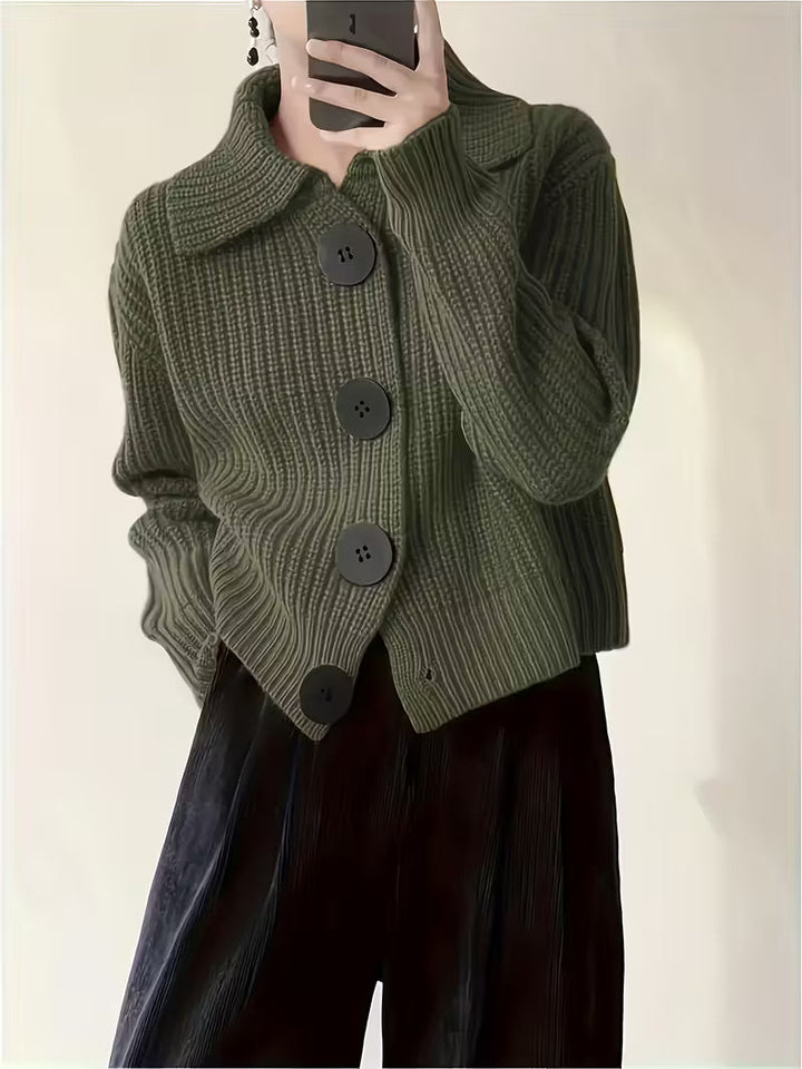 Agnetha - Knitted Sweater With Large Buttons