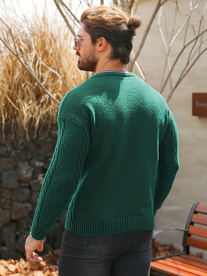 Adelas - Classic Cable Knit Crew Neck Sweater