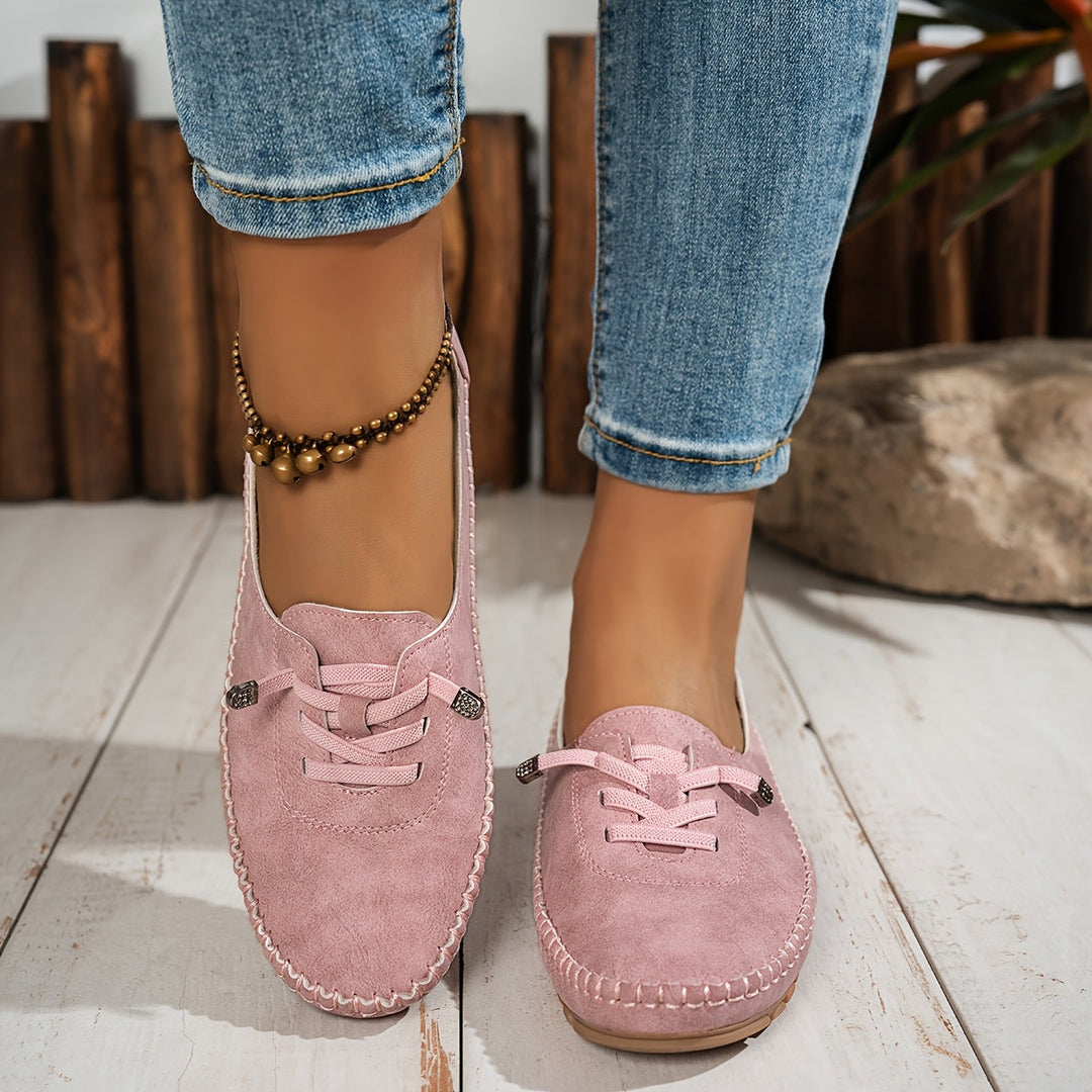 Zakiya - Comfortable Suede Lace-Up Loafers