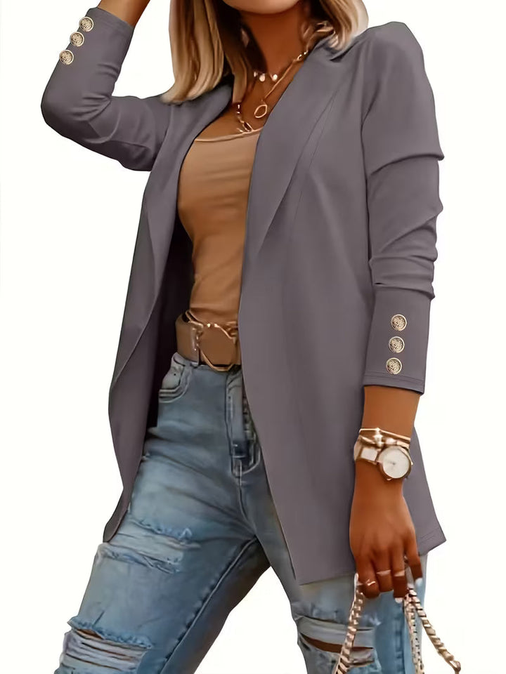Tatjanita - Long sleeve Decorative Button Blazer