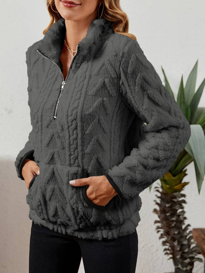 Naama - Half-Zip Stylish Sweater With Pocket