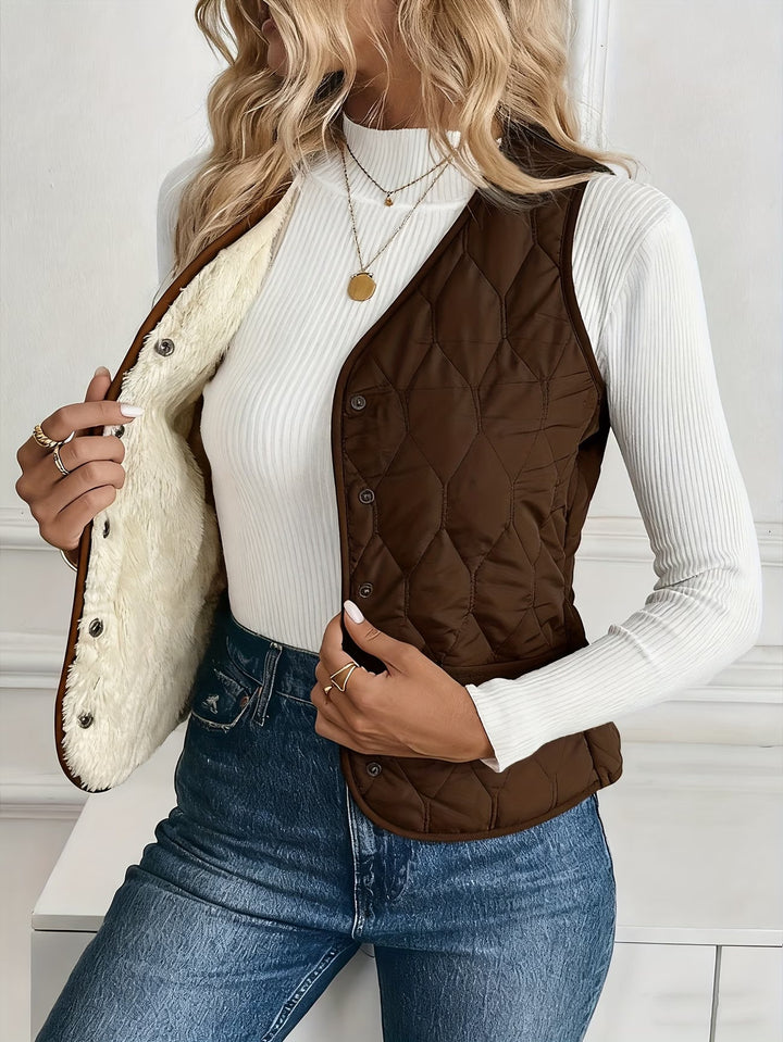 Seraora - Sleeveless Vest With Pockets