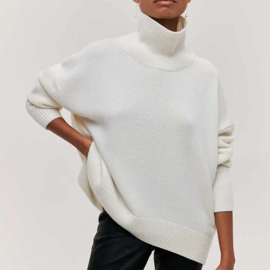 Kinvara - Oversized Cotton Sweater With Turned-Down Collar