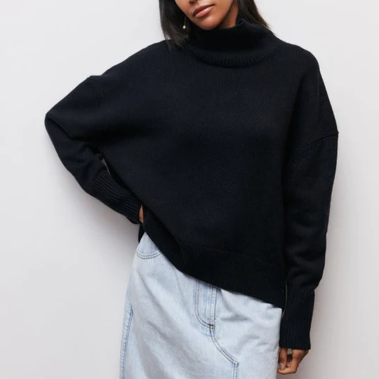 Kinvara - Oversized Cotton Sweater With Turned-Down Collar