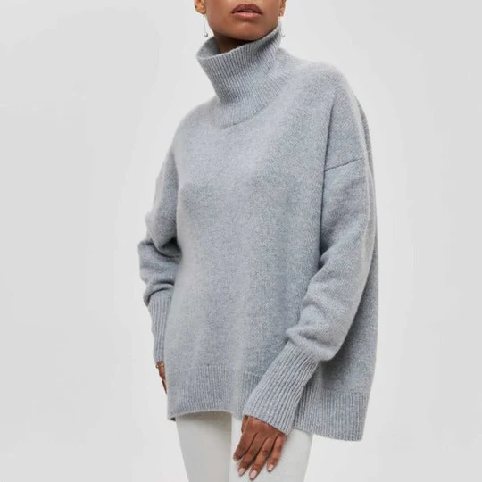 Kinvara - Oversized Cotton Sweater With Turned-Down Collar