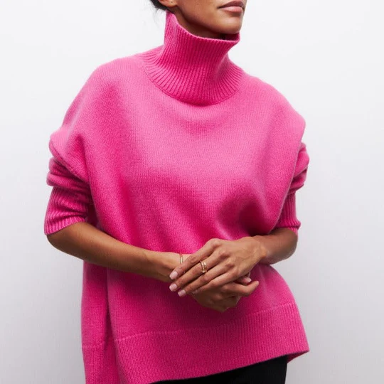 Kinvara - Oversized Cotton Sweater With Turned-Down Collar