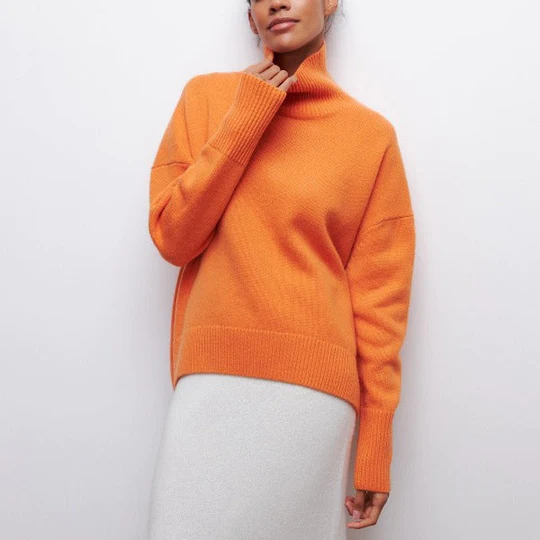 Kinvara - Oversized Cotton Sweater With Turned-Down Collar