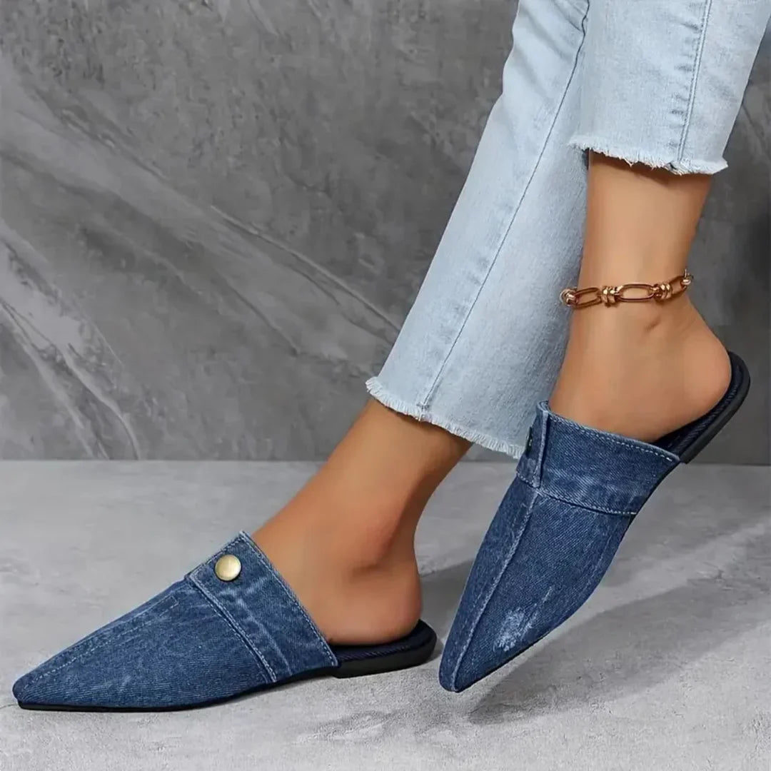 Evropi - Summer Mules With Metal Buckle