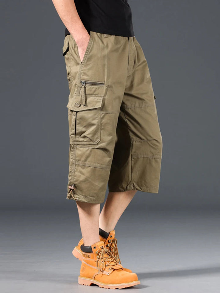 Esman - Elastic Waist Cargo Shorts