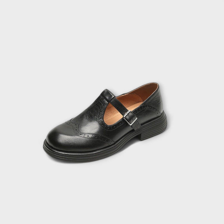 Janine - Leather Mary Janes