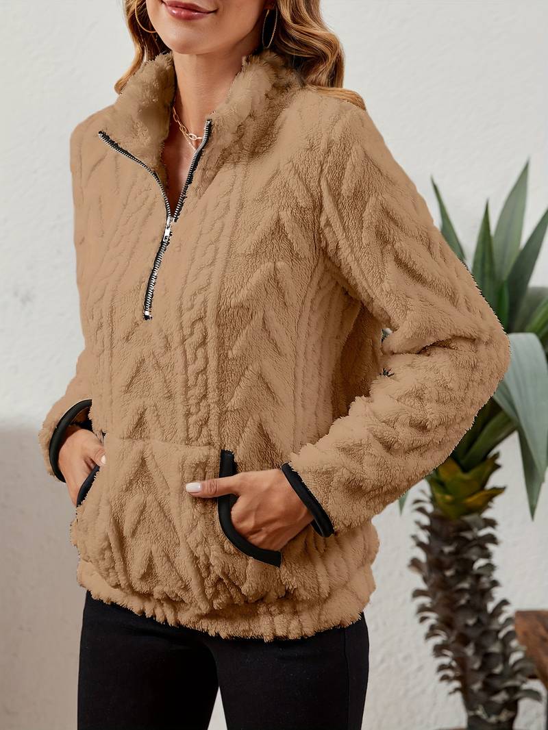 Naama - Half-Zip Stylish Sweater With Pocket