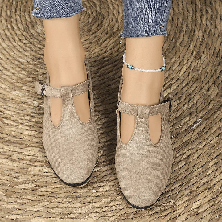 Nannie - Comfortable Orthopedic Moccasins With Buckle