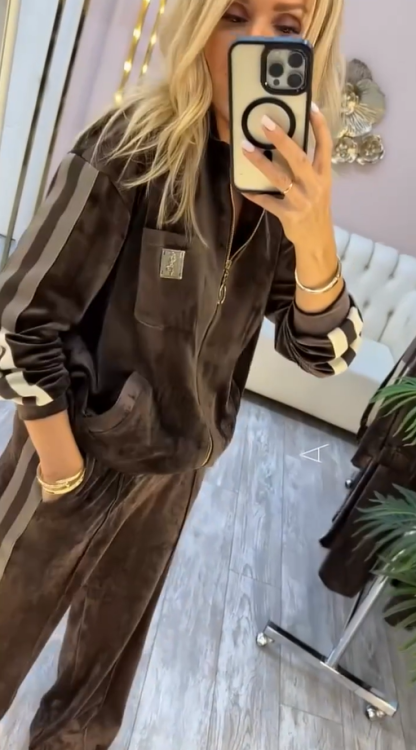 Laoise - Corduroy Tracksuit With Striped Trim