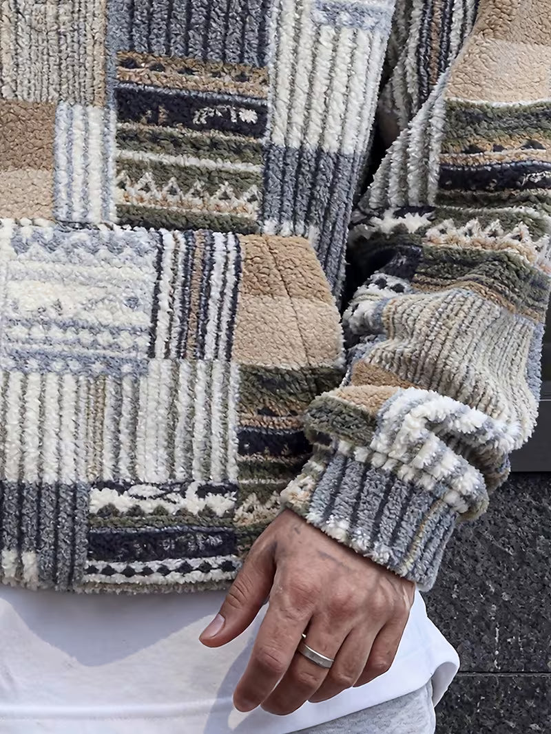Solarishift - Printed Zip-Up Hooded Sweatshirt