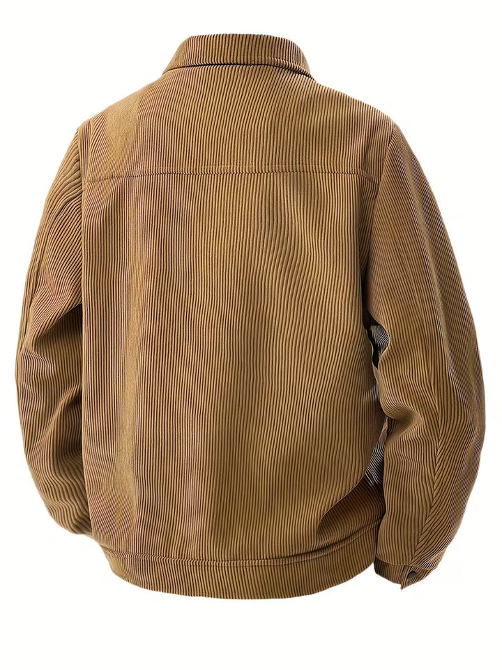 Quantpeak - Corduroy Jacket With Collar and Flap Pockets