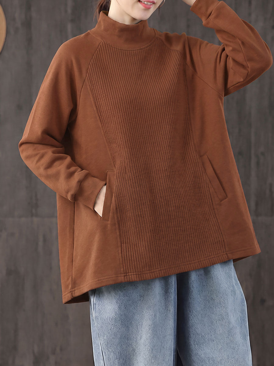 Ximeinoria - Oversized Turtleneck Blouse