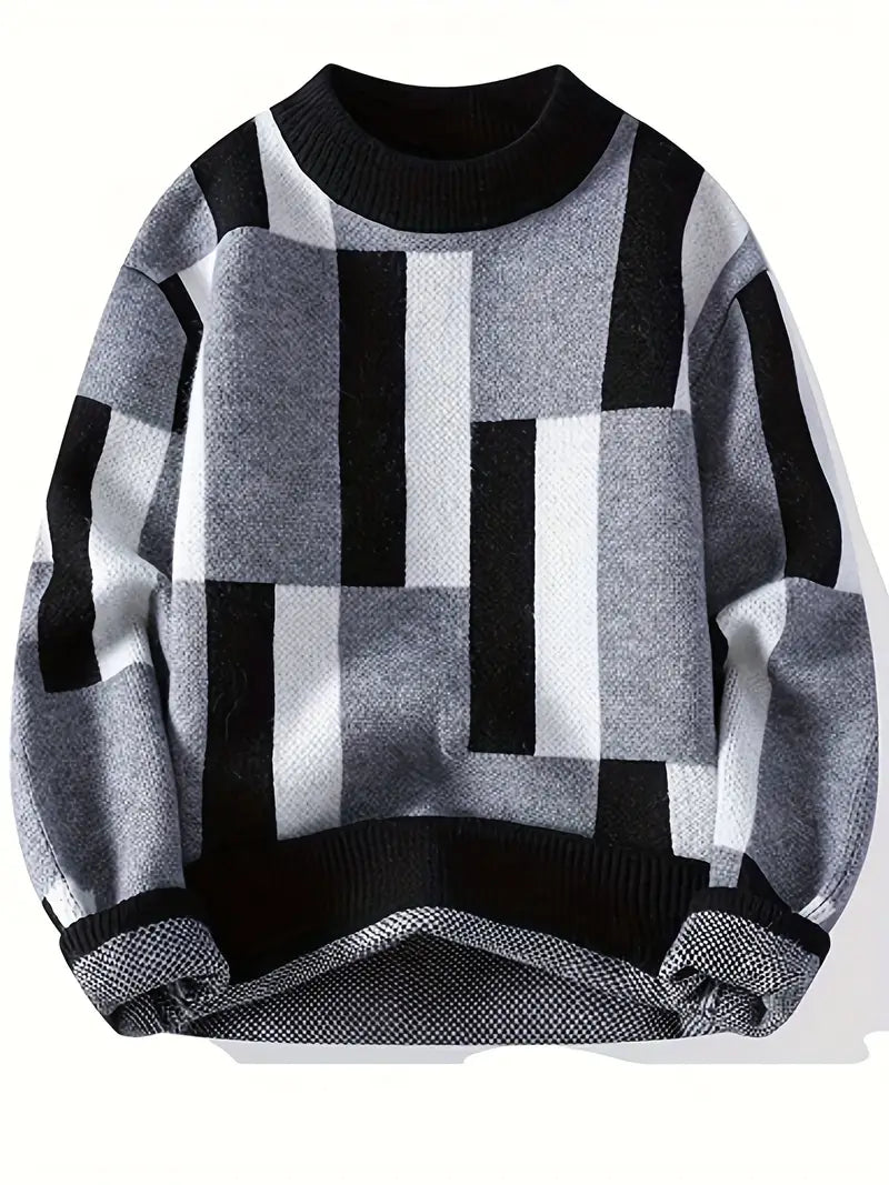 Tyrone - Geometric Pattern Knitted Sweater