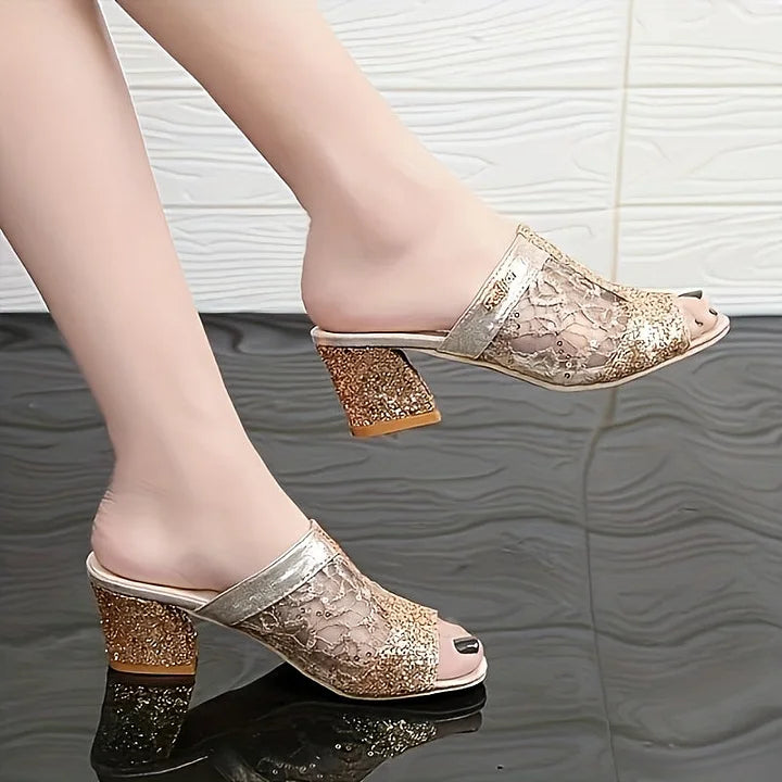 Kerli - Decorated Sandals With Glitter Sequins