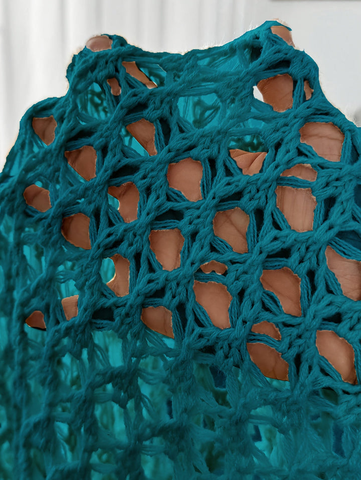 Etleva - Elegant Hollow Cardigan With Batwing Sleeves