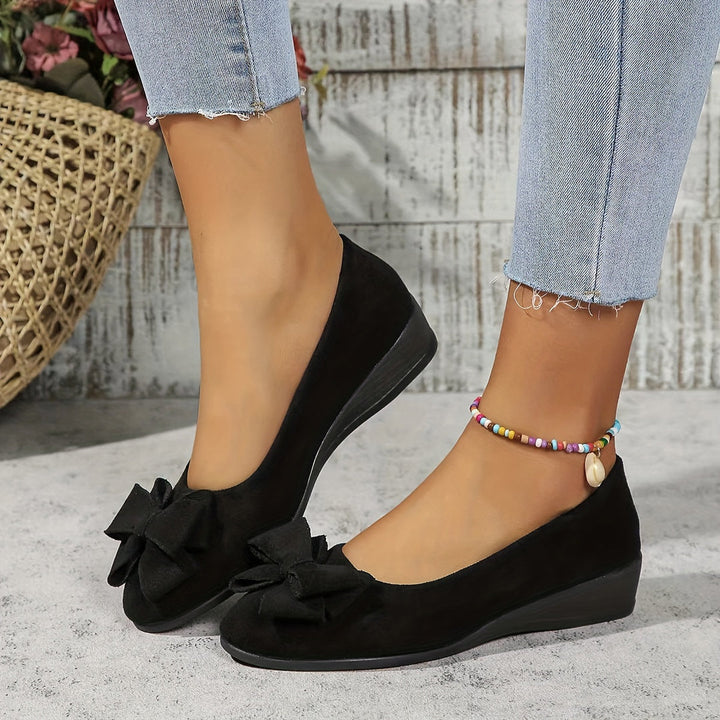 Camiiana - Breathable Non-slip Loafers With Bowtie