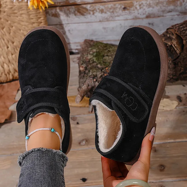 Althilana - Faux Fur Shoes With Adjustable Strap