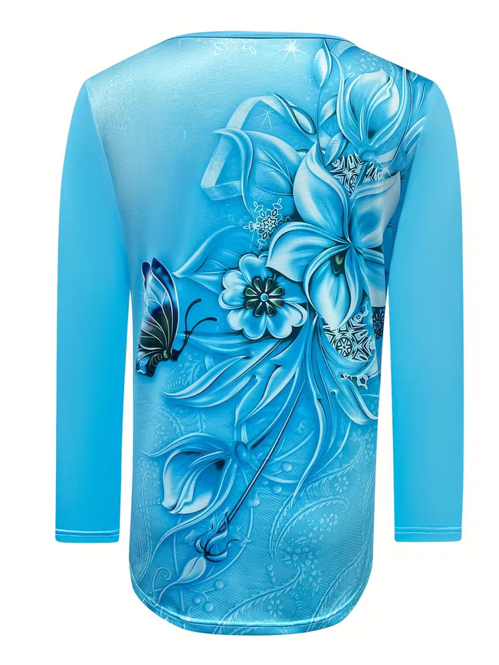 Ljiljana - Fashionable Floral Print Top